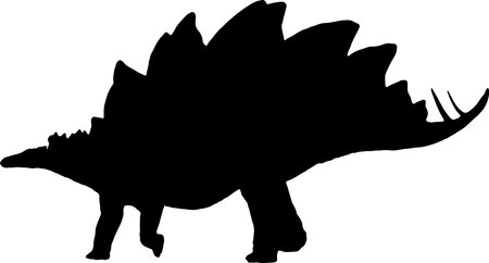 stegosaurus  black silhouette isolated backgroundのイラスト素材