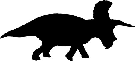 Triceratops black silhouette isolated backgroundのイラスト素材