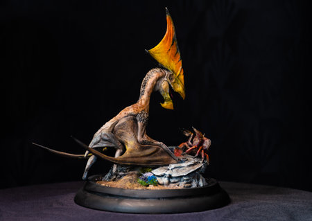 Tupandactylus dinosaur in the darkの写真素材