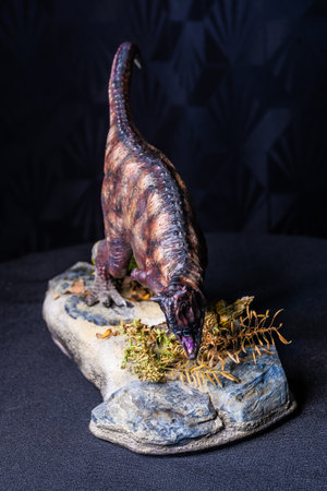 Carnotaurus Dinosaur in the darkの写真素材