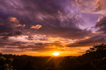 Beautiful sky and clouds during twilight time. Sunset.の写真素材