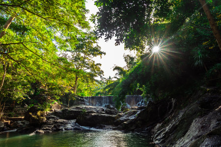 Ka Ang Water Fall small size waterfall ,Nakhon Nayok,Thailandの写真素材