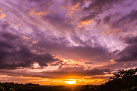 Beautiful sky and clouds during twilight time. Sunset.の写真素材