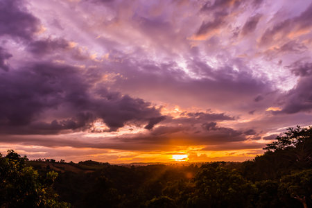 Beautiful sky and clouds during twilight time. Sunset.の写真素材