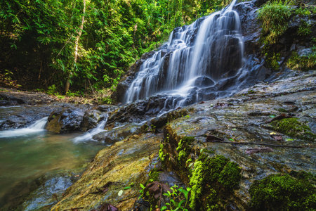 Namtok Salatdai waterfall small size waterfall ,Nakhon Nayok,Thailandの写真素材