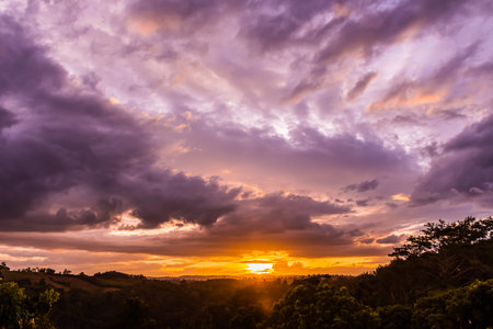 Beautiful sky and clouds during twilight time. Sunset.の写真素材