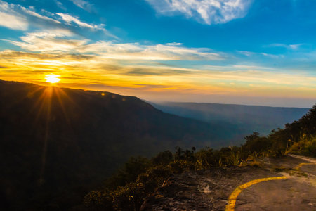 Pha Deaw Dai Cliffs of The Khao Yai National Park in Thailandの写真素材