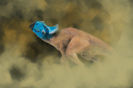 Protoceratops ,dinosaur in the darkの写真素材