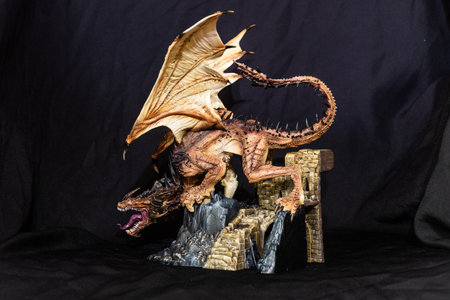 Fantasy  dragon in  the darkの写真素材