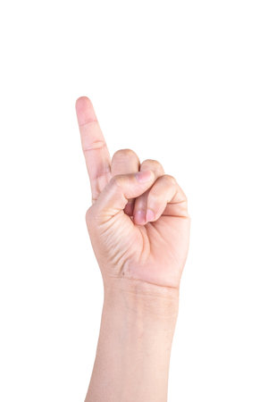 one hand . Hands are counting numbersの写真素材