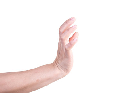 hand on isolated background clipping pathの写真素材
