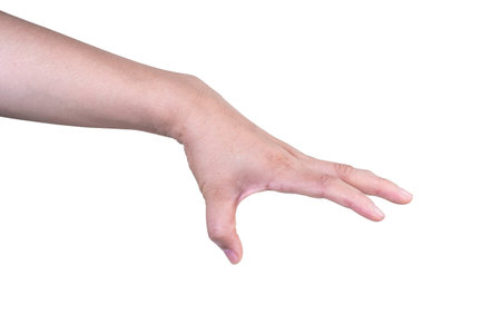 hand on isolated background clipping pathの写真素材