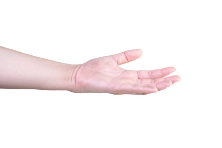 hand on isolated background clipping pathの写真素材
