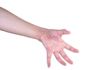 hand on isolated background clipping pathの写真素材