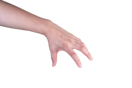 hand on isolated background clipping pathの写真素材