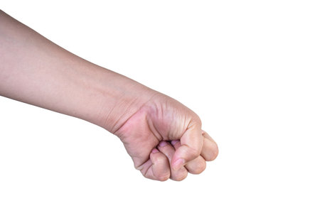 hand on isolated background clipping pathの写真素材