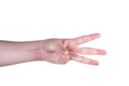 hand on isolated background clipping pathの写真素材