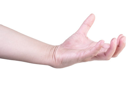 hand on isolated background clipping pathの写真素材