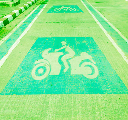 Road for motorcycle and bisycleの写真素材