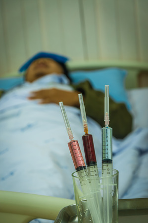syringe with drug  use for treatment patientの写真素材