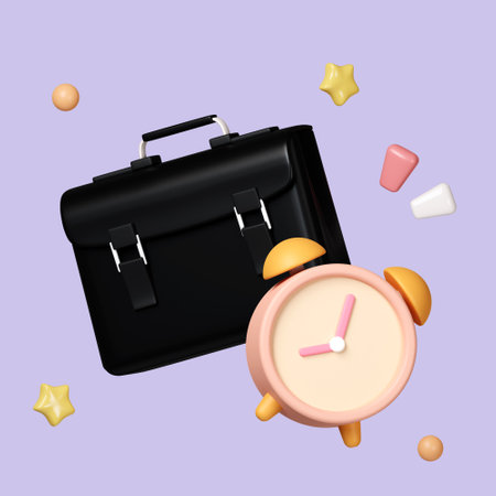 School bag and alarm clock on isolated. Back to school. education training learning concept. element...