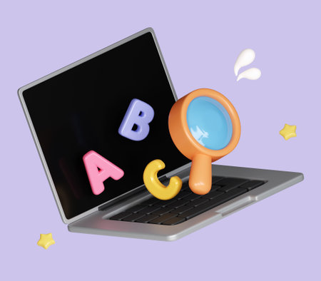 Monitoring icon. Search in internet web net, monitor laptop and magnifier glass. Searching concept. icon symbol clipping path. 3d render illustrationの写真素材