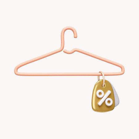 3d Sales tag with percent sign on hanger. . Black Friday, discount and promotions concept. icon isolated on white background. 3d rendering illustration. Clipping path.の写真素材