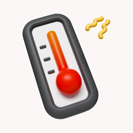 3d Weather thermometer showing climate change rising temperature. icon isolated on white background. 3d rendering illustration. Clipping path.の写真素材
