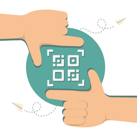 QR code icon. cashless shopping payment. contactless or money transfer concept. Vector illustrationのイラスト素材