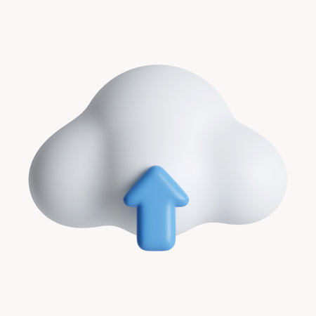 3d Cloud storage icon. Technology security. Cloud computing. icon isolated on white background. 3d rendering illustration.の写真素材