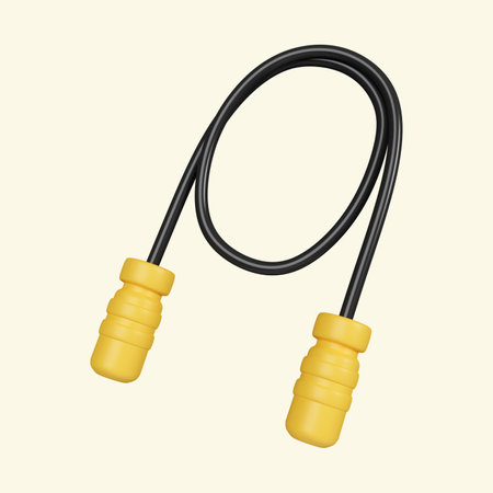 3d jumping or skipping rope for workout. Fitness and health. Exercise equipment. icon isolated on yellow background. 3d rendering illustration.の写真素材