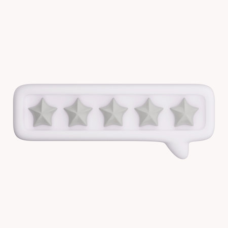 3d bubble rating for satisfaction. 3d 5 star for quality customer rating feedback concept from...