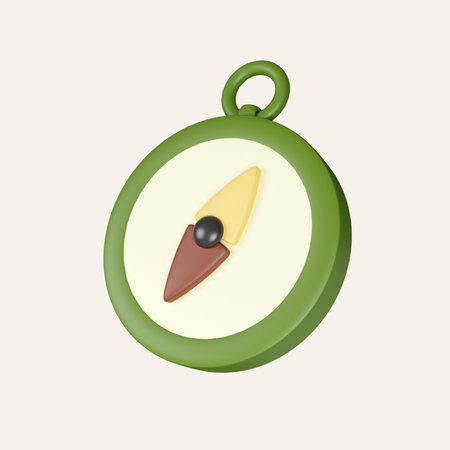 3d compass icon. elements for camping, summer camp, traveling, trip, hiking. icon isolated on white background. 3d rendering illustration.の写真素材