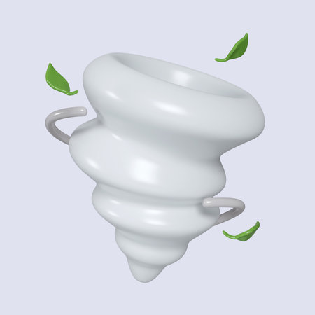 3d weather. storm wind. icon isolated on gray background. 3d rendering illustration.の写真素材