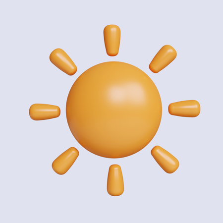 3d weather. sunny day. icon isolated on gray background. 3d rendering illustration.の写真素材
