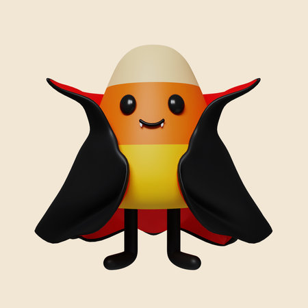 3d Halloween icon. Traditional element of decor for Halloween. icon isolated on gray background. 3d...