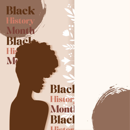 Black History Month banner, People stand side by side together. Flat vector illustration.のイラスト素材