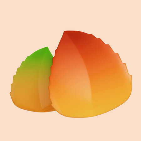 3d Autumn leaf. Golden fall. Season decoration. icon isolated on gray background. 3d rendering illustration. Clipping path.の写真素材