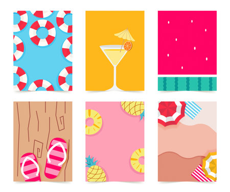 Vertical social media summer stories geometric design templates with copy space for text. Summer...