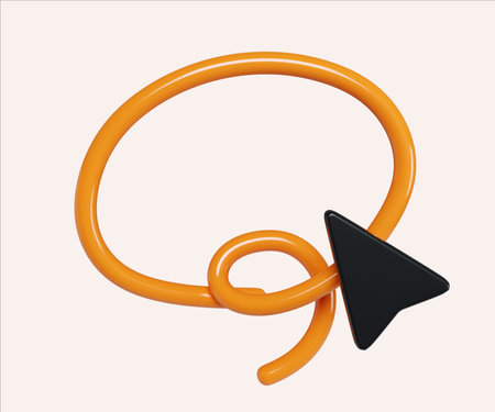Dynamic Orange Loop with Black Arrow Design 3D Render