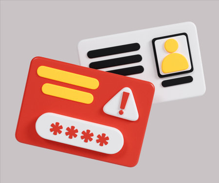 Identity Security and Password Alert 3D Render.の写真素材