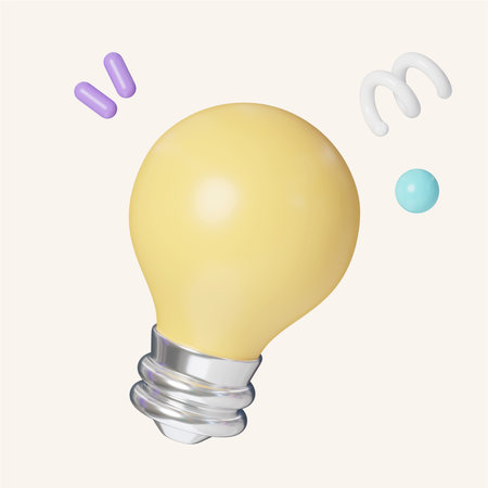 Idea Generation and Creative Thinking in Education 3d icons, Back to school ,3d rendering...