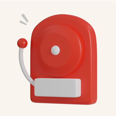School alarm icons. minimal 3D Illustration.