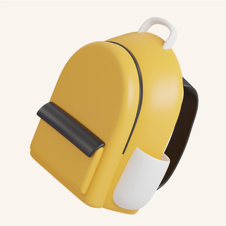 school bag icons. minimal 3D Illustration School Education.