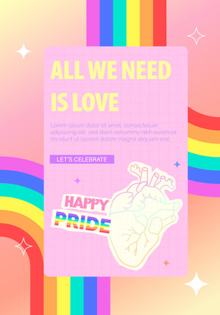 All We Need is Love message for Happy Pride, vector illustrationのイラスト素材