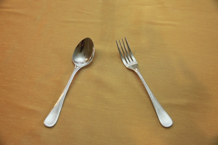 Spoon and fork の写真素材