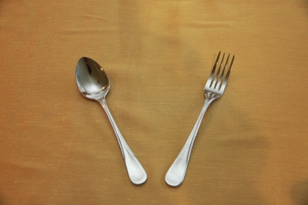 Spoon and fork の写真素材