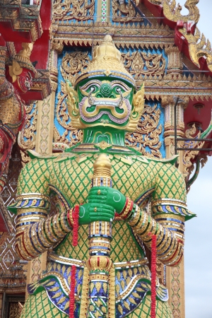 Giant in Thailand Temple he is name Green titan の写真素材