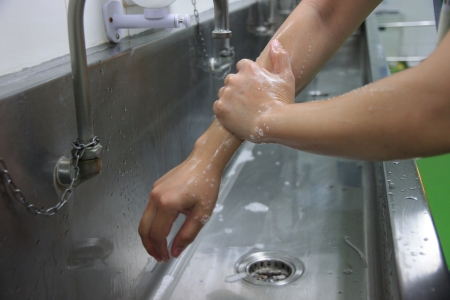 Cleaning Arm In the correct manner の写真素材