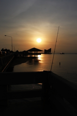 fishing in Sunsetの写真素材